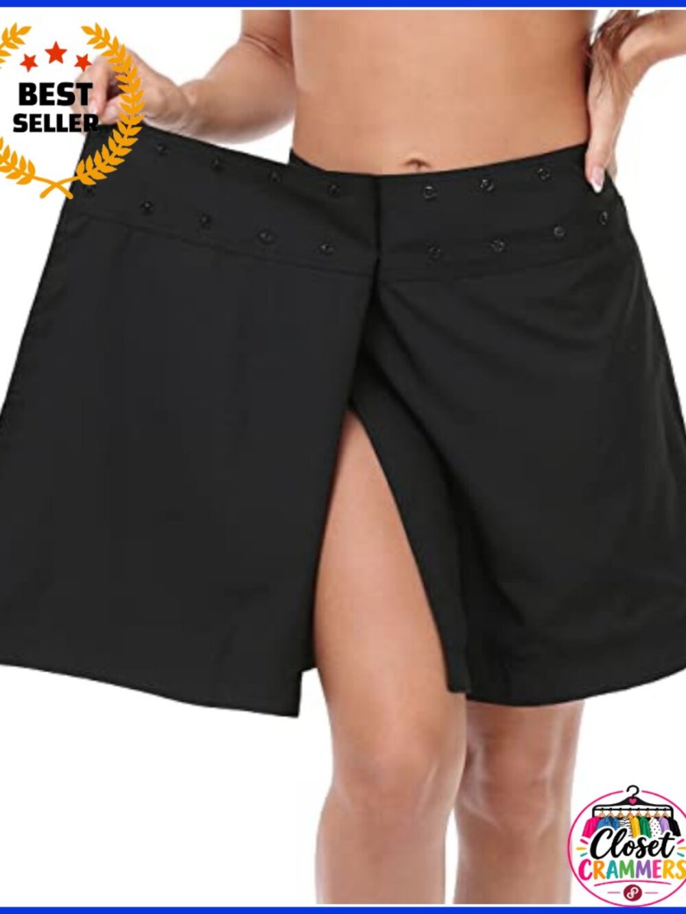 HDE Reversible Wrap Skirt Swim Coverup Adjustable Snap Waist Zip Pocket